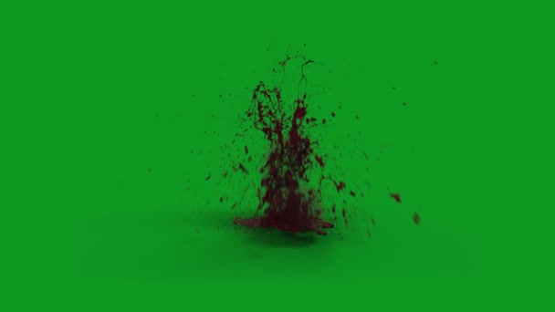 Blood Explosion Ground Tela Verde Animada Alta Qualidade Vídeo Tela — Vídeo de Stock