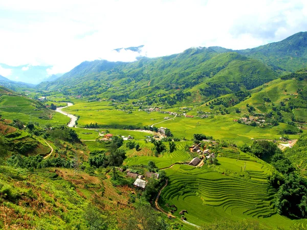 Vietnam'da Sapa Pirinç Tarlası Pirinç Terası. — Stok fotoğraf