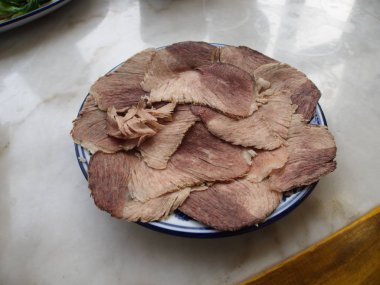 Tianjin, Çin, Octobe'da kuru ve dilimli Moğol Keçisi Beef.Travel