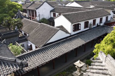 Suzhou Eski Şehir yukarıdan. 20 yılında Suzhou City, Çin seyahat