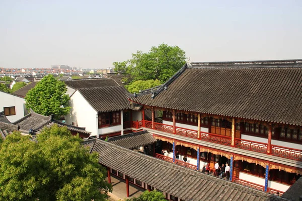 Suzhou Old Town from the top. Travel in Suzhou City, China in 20 — Stock Photo, Image