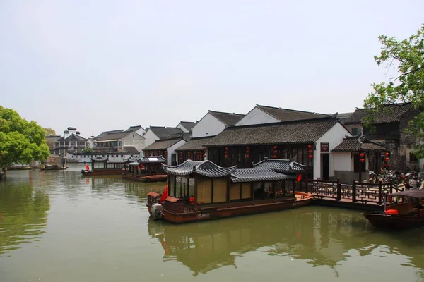 Suzhou kanalı ve eski şehir. 2009 yılında Suzhou City, Çin seyahat 