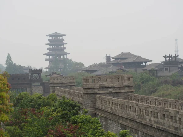 Romance do parque dos três reinos. Viagens em Wuhan, China em 20 — Fotografia de Stock