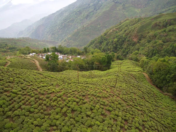 Darjeeling, indien, 15. April 2011: Luftaufnahme von der Seilbahn — Stockfoto