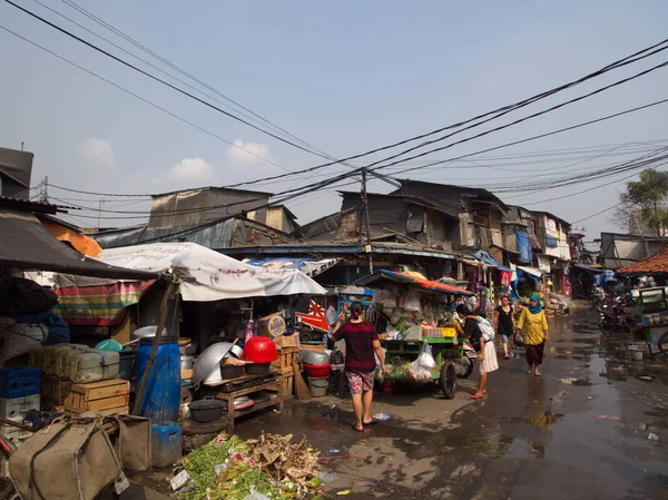 Vida em Pasar Ikan e Muara Karang, um mar de peixes Jakarta histórico — Fotografia de Stock