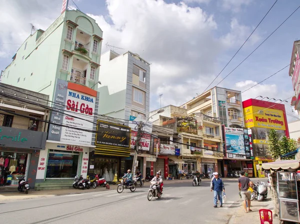 Central Downtown Area, Bulding and Life in Dalat City, the Centra — Fotografia de Stock