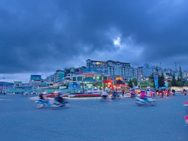 Central Downtown Area, Bulding and Life in Dalat City, the Centra — Fotografia de Stock