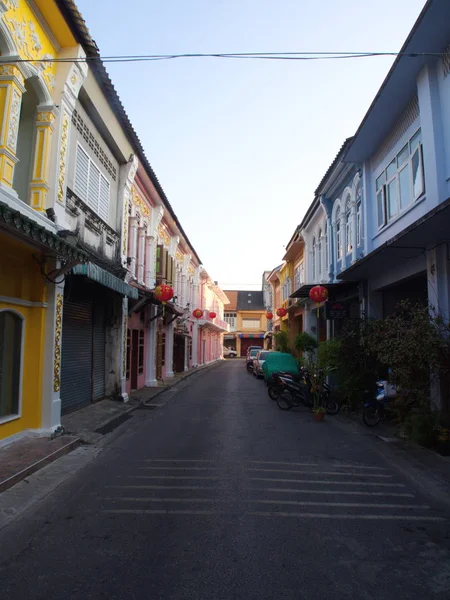 Phuket Old Town Renkli Sino-Portugese Ev Tarzı. Alınan — Stok fotoğraf
