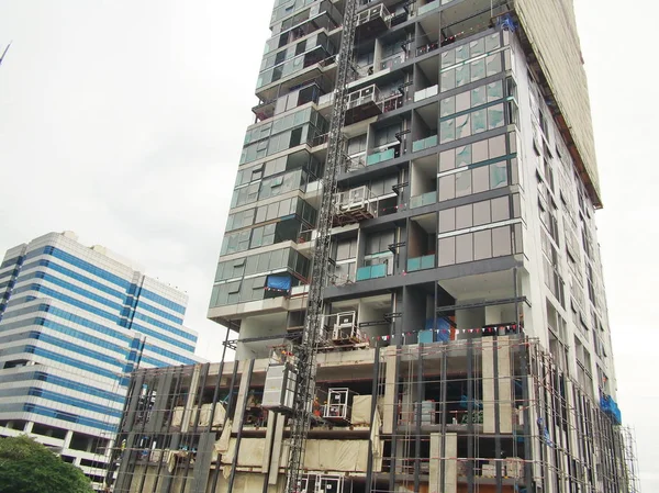 A Progress nagy emelkedés Tower Building építési telek. Bangkok 3 szeptember, 2019 — Stock Fotó