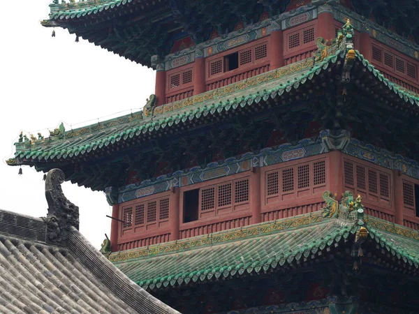 Byggnaden Shaolintemplet Med Detaljarkitektur Shaolinklostret Också Känt Som Shaolintemplet Dengfeng — Stockfoto