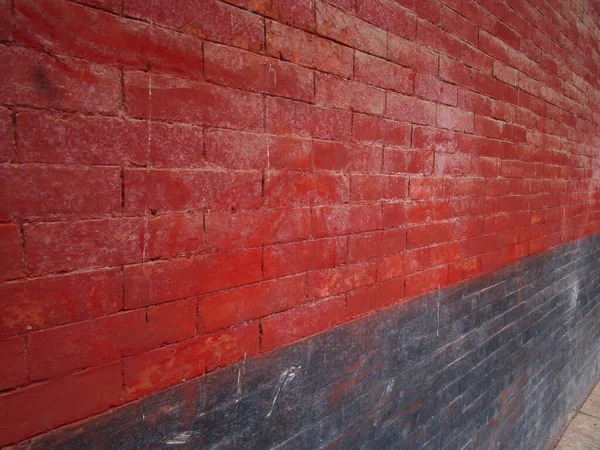 Chiński Mur Czerwonej Czarnej Cegły Świątyni Shaolin Klasztor Shaolin Jest — Zdjęcie stockowe