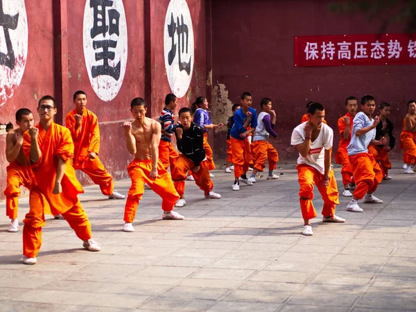 Shaolin Kindermönch Trainierte Kungfu Original Shaolin Tempel Stadt Dengfeng Stadt — Stockfoto