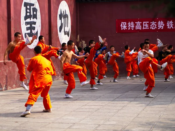 Shaolin Kindermönch Trainierte Kungfu Original Shaolin Tempel Stadt Dengfeng Stadt — Stockfoto