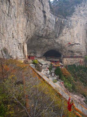 Mianshan Dağı Dünya Mirası, pek çok antik Taoist Tapınak ve mağara. Pingyao Antik Şehir, Shanxi Eyaleti, Çin. 18 Ekim 2018.