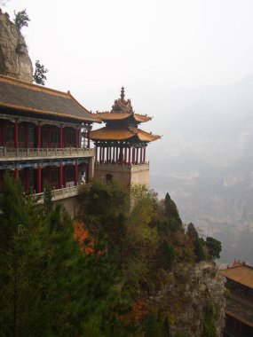 Mianshan Dağı Dünya Mirası, pek çok antik Taoist Tapınak ve mağara. Pingyao Antik Şehir, Shanxi Eyaleti, Çin. 18 Ekim 2018.