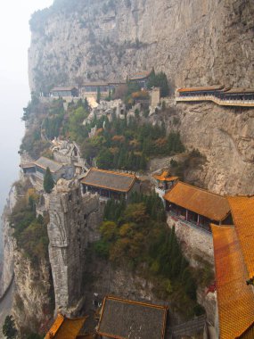 Mianshan Dağı Dünya Mirası, pek çok antik Taoist Tapınak ve mağara. Pingyao Antik Şehir, Shanxi Eyaleti, Çin. 18 Ekim 2018.