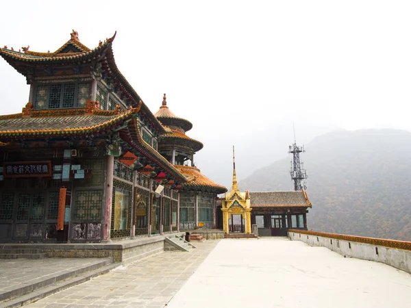 Mianshan Mountain Världsarvet Många Forntida Hängande Taoistiska Tempel Och Grottor — Stockfoto