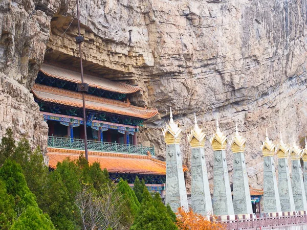 Montagne Mianshan Patrimoine Mondial Beaucoup Temples Grottes Taoïstes Suspendus Antiques — Photo