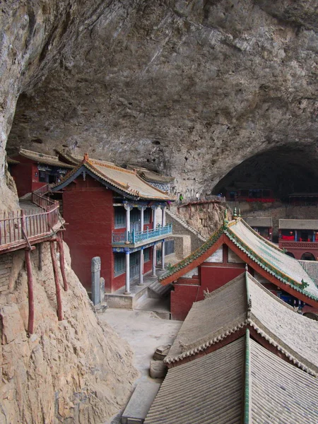 Mianshan Mountain Världsarvet Många Forntida Hängande Taoistiska Tempel Och Grottor — Stockfoto