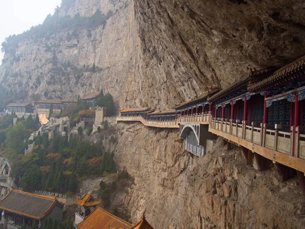 Mianshan Berg Das Weltkulturerbe Viele Der Alten Hängenden Taoistischen Tempel lizenzfreie Stockbilder