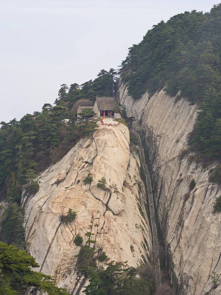 Hora Huashan Poblíž Xian City Nejnebezpečnější Stezka Korunovaní Lidé Číně — Stock fotografie
