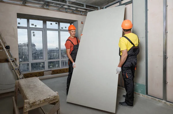 Drywall installatie. — Stockfoto