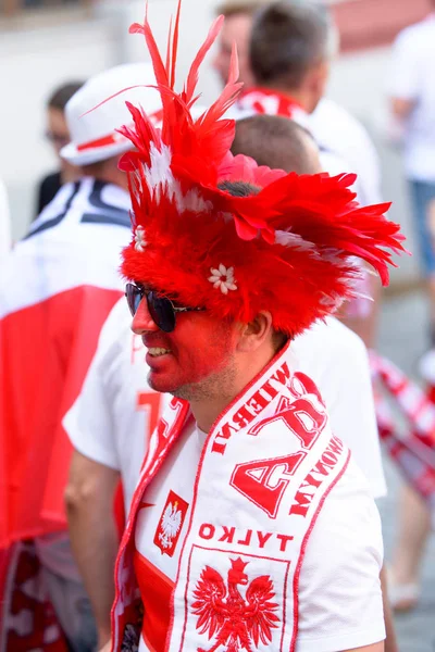 Los Aficionados Polonia Copa Del Mundo Junio 2018 Rusia Moscú — Foto de Stock