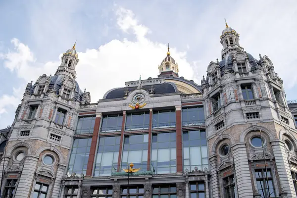 Edificio Della Stazione Centrale Anversa Belgio — Foto Stock