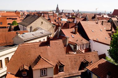 Bamberg tarihi merkezi panoramik manzaralı. Bamberg, üst Franconia, Almanya.