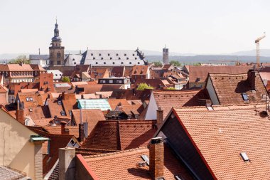 Bamberg tarihi merkezi panoramik manzaralı. Bamberg, üst Franconia, Almanya.