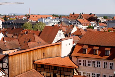 Bamberg tarihi merkezi panoramik manzaralı. Bamberg, üst Franconia, Almanya.