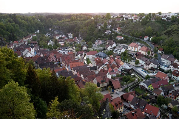 Vista General Del Casco Antiguo Histórico Pottenstein Alemania — Foto de Stock