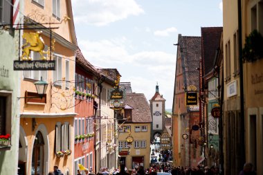 rothenburg ob der tauber, franconia, Bavyera, Almanya tarihi şehrin güzel manzara