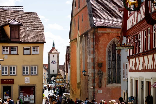Bela Vista Cidade Histórica Rothenburg Der Tauber Franconia Baviera Alemanha — Fotografia de Stock