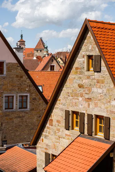 Rothenburg Der Tauber Blick Auf Die Dächer Einer Der Ältesten — Stockfoto