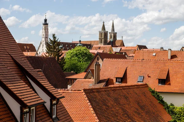 Rothenburg Der Tauber Blick Auf Die Dächer Einer Der Ältesten — Stockfoto