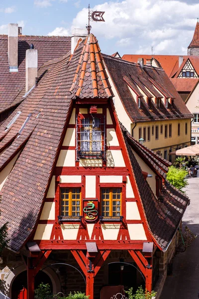 Rothenburg Der Tauber Utsikt Över Takåsarna Äldsta Städerna Tyskland — Stockfoto