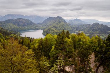 Engebeli arazi ile çevrili olan Almanya, Alpsee Gölü