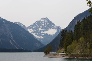 Arka planda Alps İsviçre görkemli zümrüt dağ Gölü