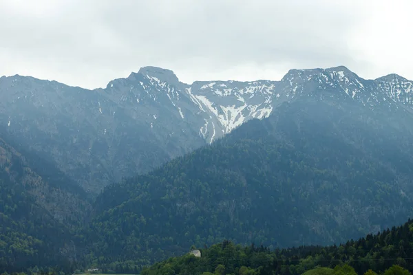 Landschap Alpen Met Sneeuw Bedekte Bergtoppen Achtergrond Beieren Duitsland — Stockfoto