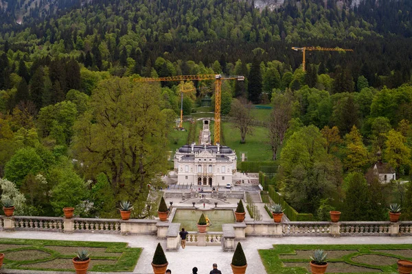 Ettal Bayern Deutschland Blick Auf Schloss Linderhof Eine Der Fantastischen — Stockfoto