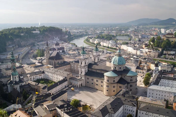 Vista Aérea Histórica Ciudad Salzburgo Austria —  Fotos de Stock