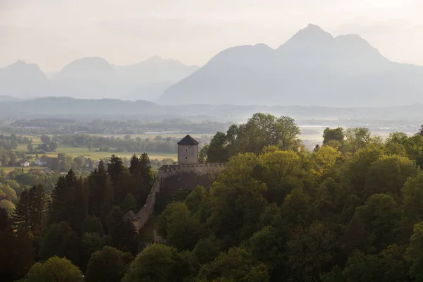 Prachtig Uitzicht Vanuit Vesting Hohensalzburg Een Panorama Van Salzburg Oostenrijk — Stockfoto
