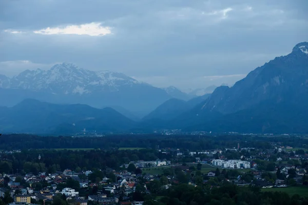 Prachtig Uitzicht Alpen Van Hohensalzburg Vesting Panorama Salzburg Oostenrijk — Stockfoto