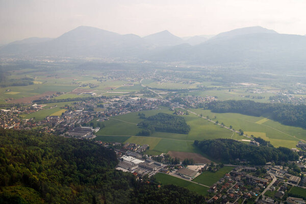 Scenic views from the mountain Untersberg, Salzburg, Austria.