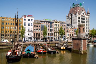 Rotterdam şehir, Oude Haven, liman, tarihi tersane dock, eski bir gemi, en eski parçası, Hollanda