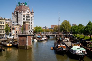 Rotterdam şehir, Oude Haven, liman, tarihi tersane dock, eski bir gemi, en eski parçası, Hollanda