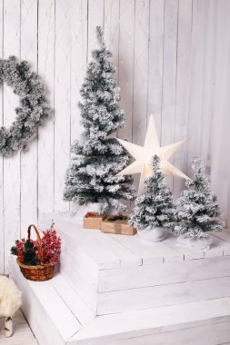 Noel ağacı ışıkları odasında