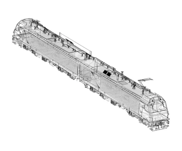 Locomotora eléctrica, tren — Foto de Stock