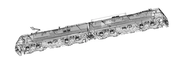 Locomotiva elétrica, trem — Fotografia de Stock